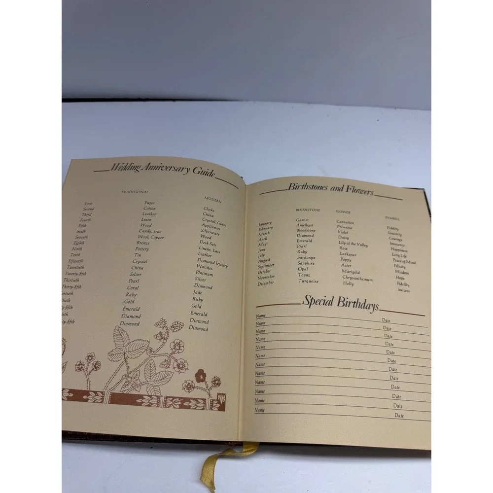 Vintage 1978 Bon Appetit Social Planner Hardcover Recipe Book Calendar Brown